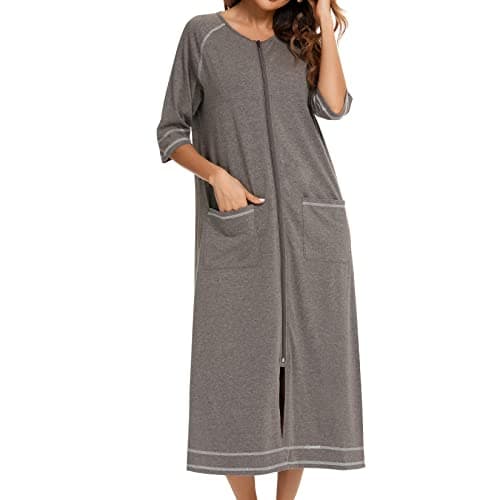 Women's Long Housecoat with Pockets