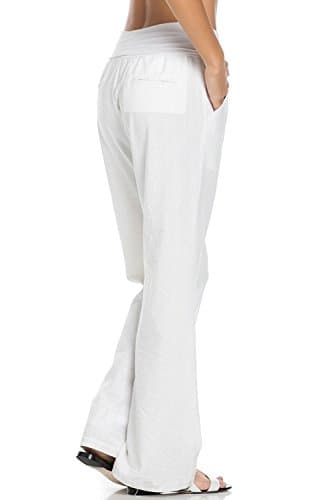 Poplooks Women's Comfy Linen Pants