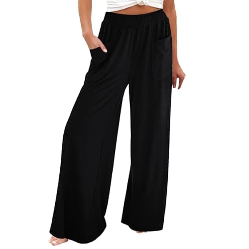 Women's Casual High Waisted Wide Leg Linen Pants