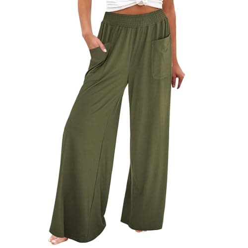 Women's Casual High Waisted Wide Leg Linen Pants