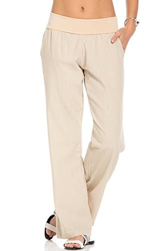 Poplooks Women's Comfy Linen Pants