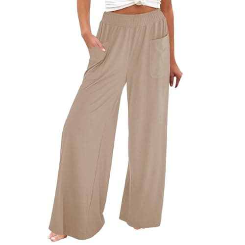 Women's Casual High Waisted Wide Leg Linen Pants