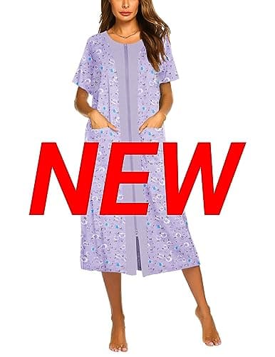 Ekouaer Women's Zipper Front Housedress