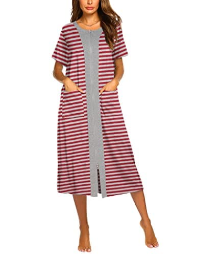 Ekouaer Women's Zipper Front Housedress