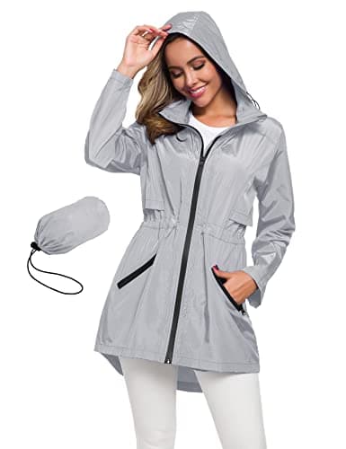 Avoogue Women's Long Waterproof Raincoat