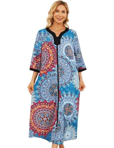 Women's Zipper Front Duster Robe