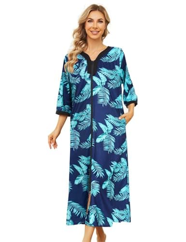 Women's Zipper Front Duster Robe