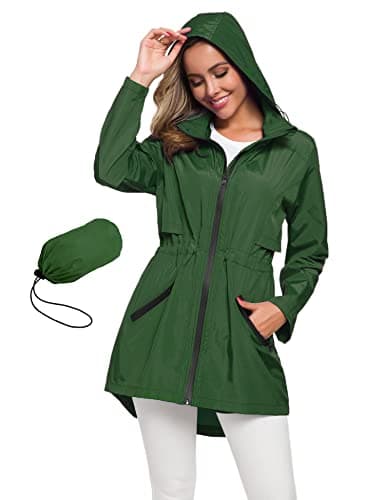 Avoogue Women's Long Waterproof Raincoat