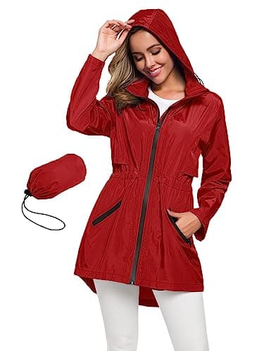 Avoogue Women's Long Waterproof Raincoat
