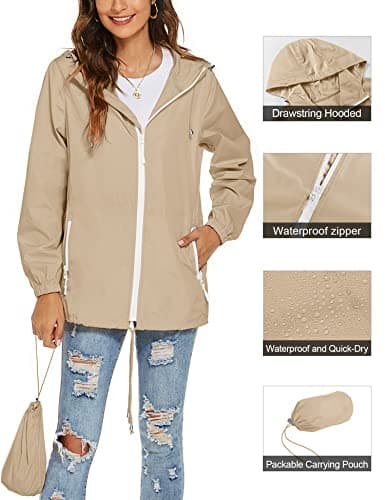 Avoogue Women's Waterproof Rain Jacket