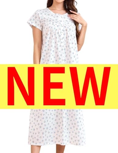 IZZY + TOBY Women's Soft Cotton Nightgowns Long Sleeve Pajamas