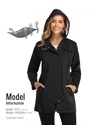 Women's Long Hooded Rain Jacket