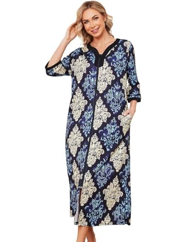 Women's Zipper Front Duster Robe