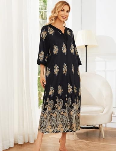 Women's Zipper Front Duster Robe