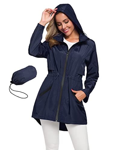 Avoogue Women's Long Waterproof Raincoat