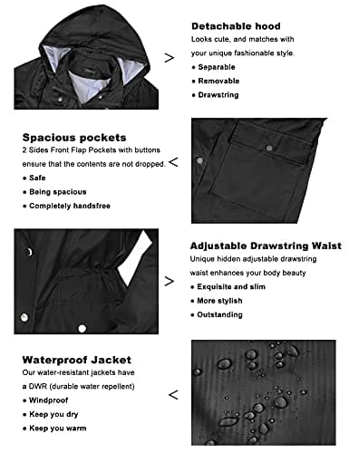 Bloggerlove Black Striped Rain Jacket XL (Bundle)