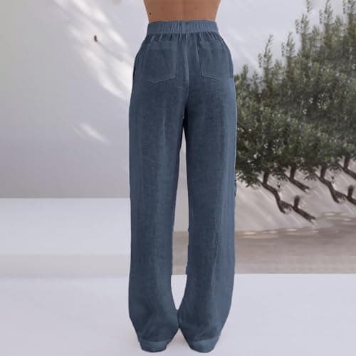 Women's Casual High Waisted Wide Leg Linen Pants
