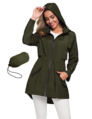 Avoogue Women's Long Waterproof Raincoat