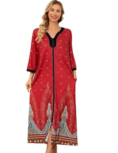 Women's Zipper Front Duster Robe