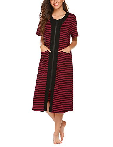 Ekouaer Women's Zipper Front Housedress
