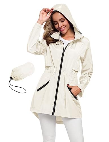 Avoogue Women's Long Waterproof Raincoat