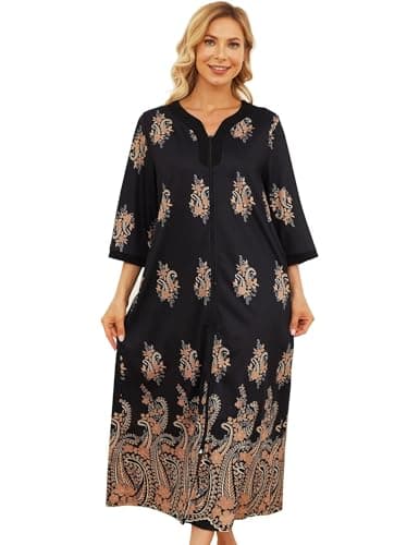 Women's Zipper Front Duster Robe