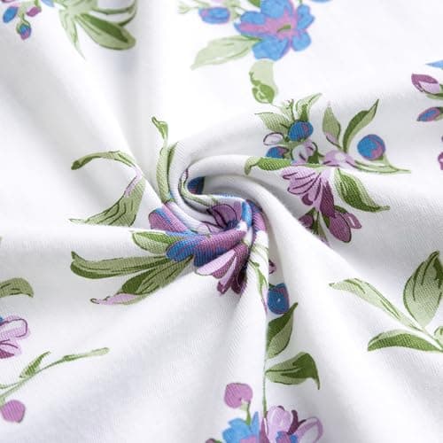 Soft 100% Cotton Women's Nightgowns, Comfortable Short Sleeves