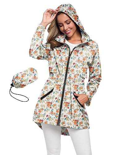 Avoogue Women's Long Waterproof Raincoat