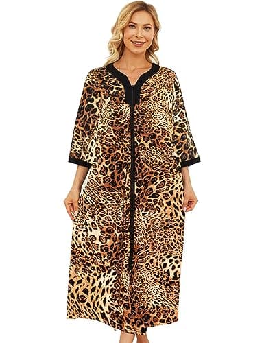 Women's Zipper Front Duster Robe