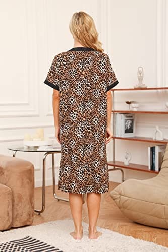 Women's House Dresses with Zipper Front, Lightweight Duster Robe