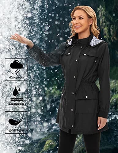Bloggerlove Black Striped Rain Jacket XL (Bundle)