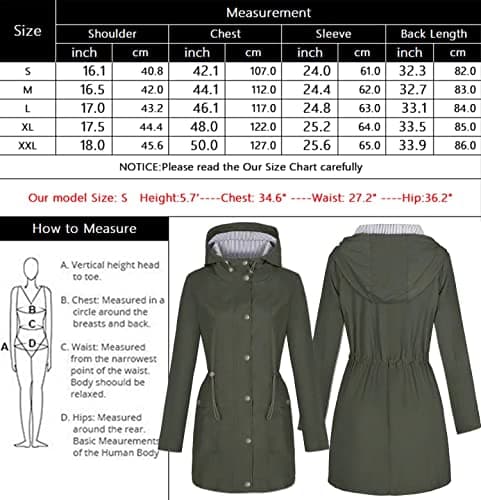 Women's Waterproof Lightweight Rain Jacket with Hood in Army Green
