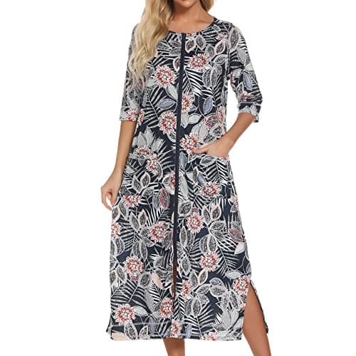 Women's Long Housecoat with Pockets