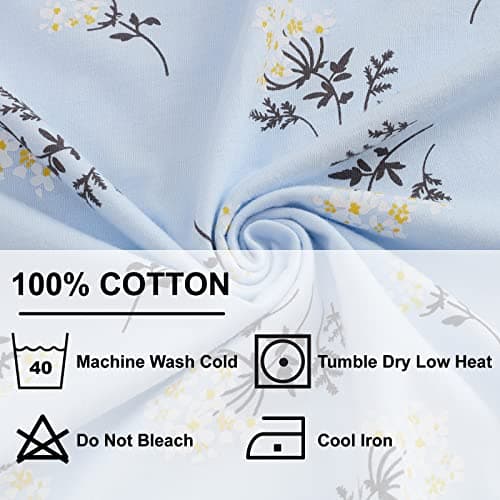 Soft 100% Cotton Women's Nightgowns, Comfortable Short Sleeves